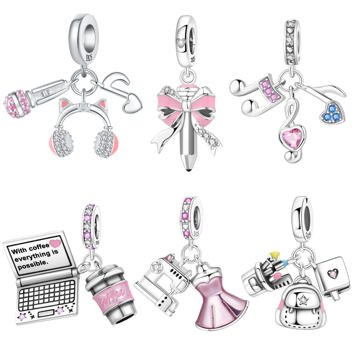 Jewelry Making Notes - Pingente de Prata Esterlina S925 Orstarry: