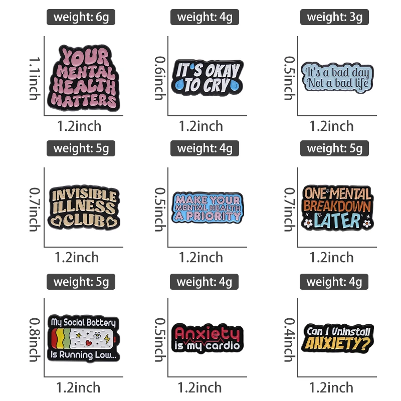 Citação ansiedade broche esmal - Jewelry Making Quotes avaliação e preço