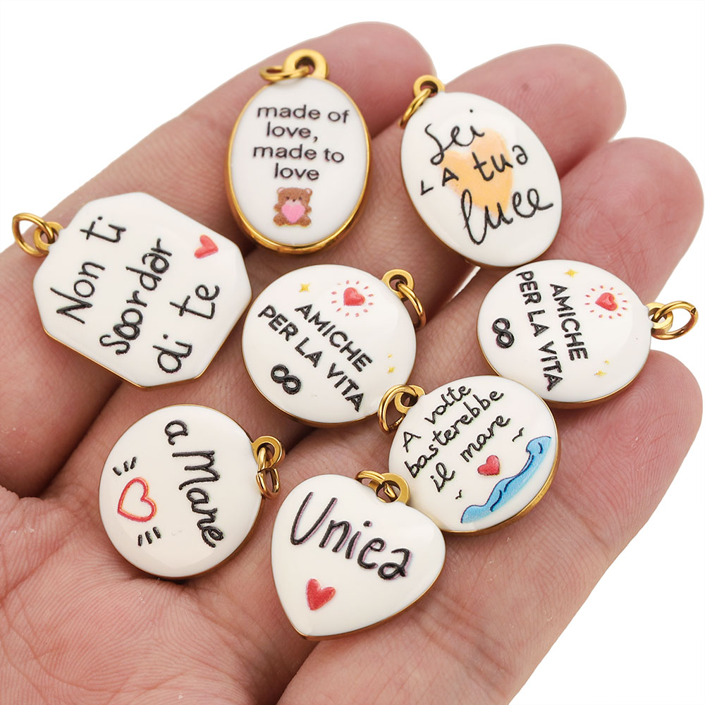 2 peças de pingentes de aço in - Jewelry Making Quotes avaliação e preço