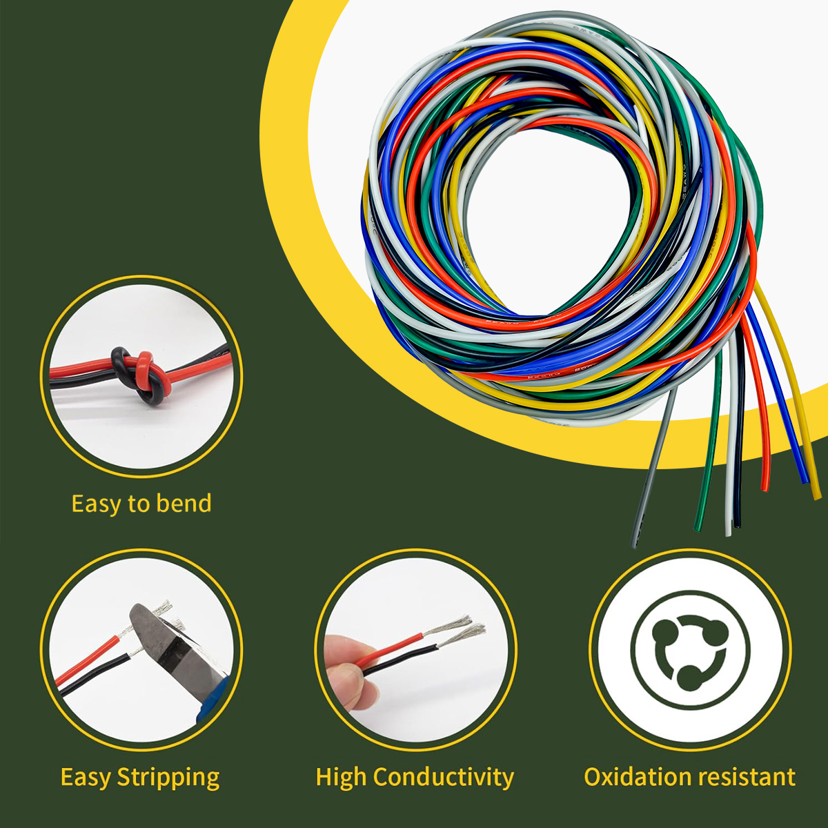 Kit de Fios Elétricos de Silic - Wire 22 Gauge Copper avaliação e preço